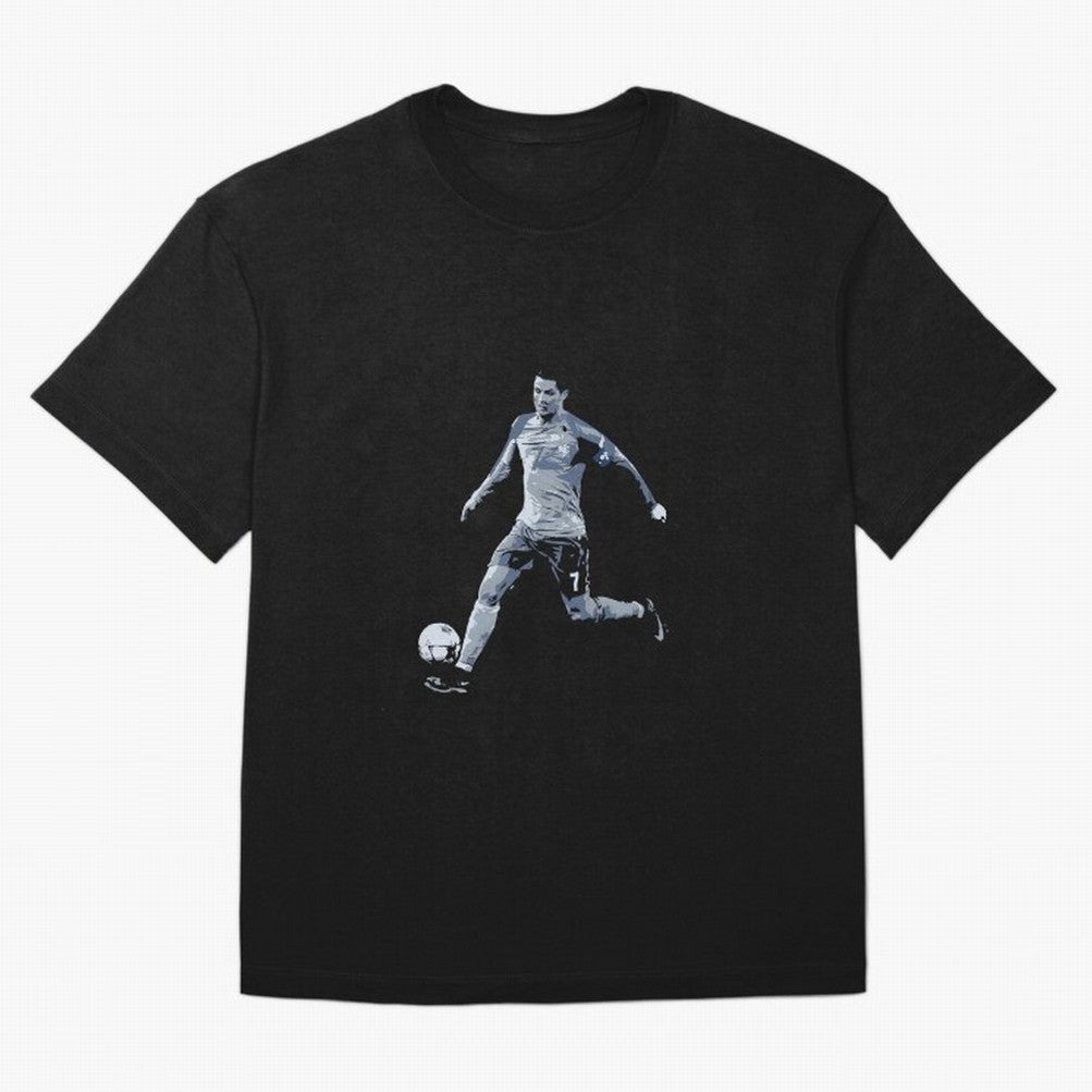 Soccer Football Art, Cristiano Ronaldo Oversized T-Shirt Bring a Vintage Feel to Match Day Hype around FIFA World Cup 2026 Group Stage, Haaland, England, Stadium Chants, National Pride, Trophy Dreams and Unforgettable Football Memories; Ideal for