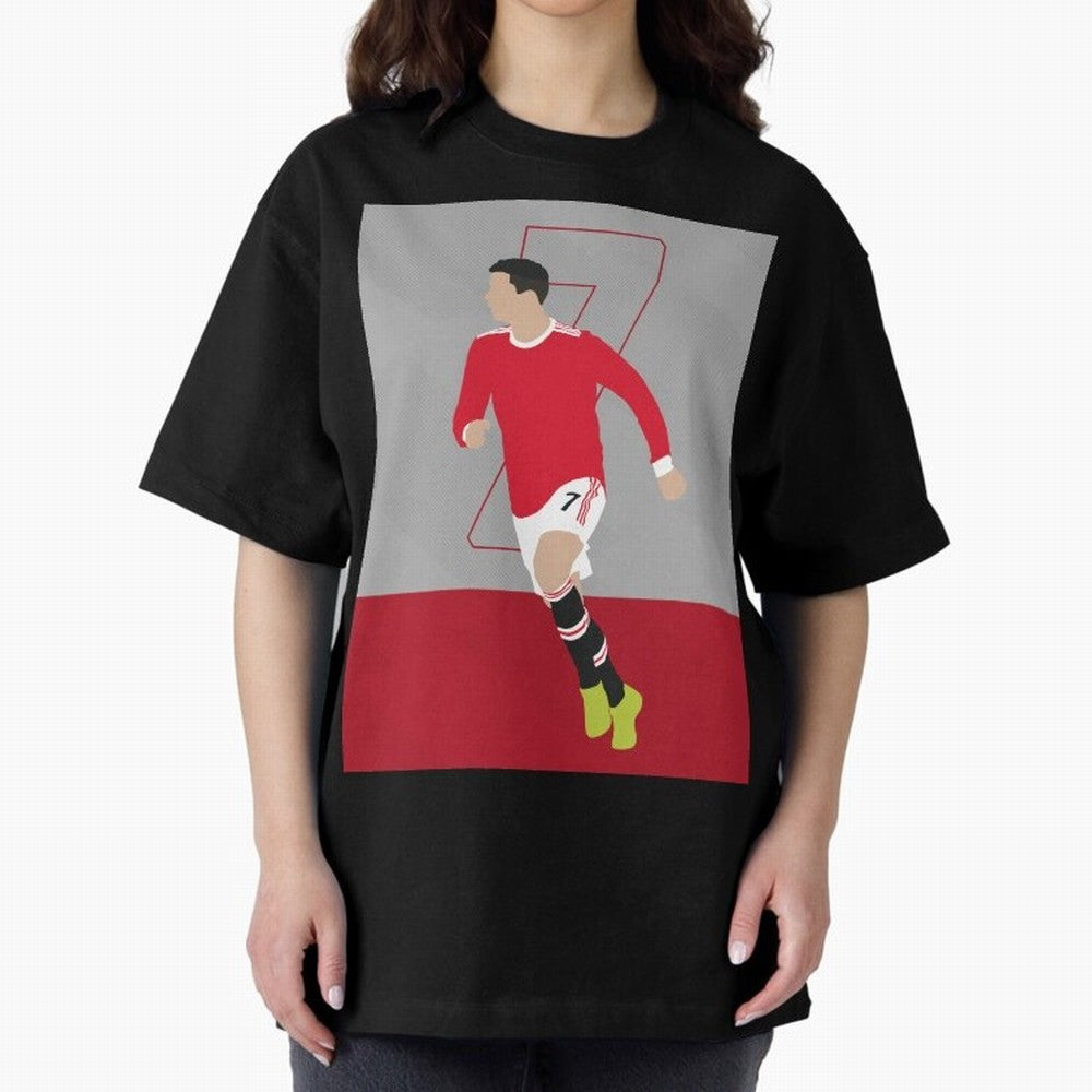 Cristiano Ronaldo 2021/22 Illustration Oversized T-Shirt Live the Energy of FIFA World Cup 2026 Group Stage with CR7, France and Portugal Energy, Stadium Chants, National Pride, Trophy Dreams and Unforgettable Football Memories; Created for Match