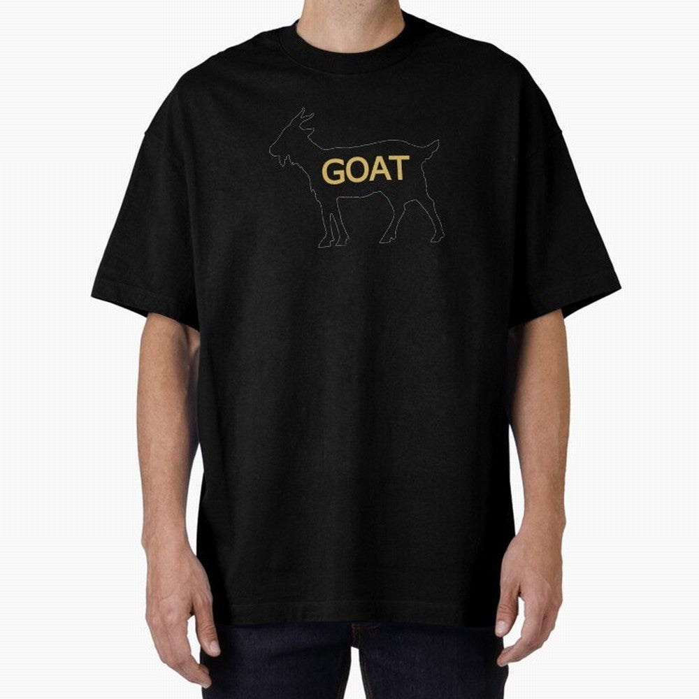 GOAT Alt Gold Oversized T-Shirt Represent Football Lovers during the FIFA World Cup 2026 Journey through CR7 and Messi Highlights, France and Portugal Pride, Goal Celebration Energy, Supporter Heritage, Football Icons and Worldwide Tournament Joy;