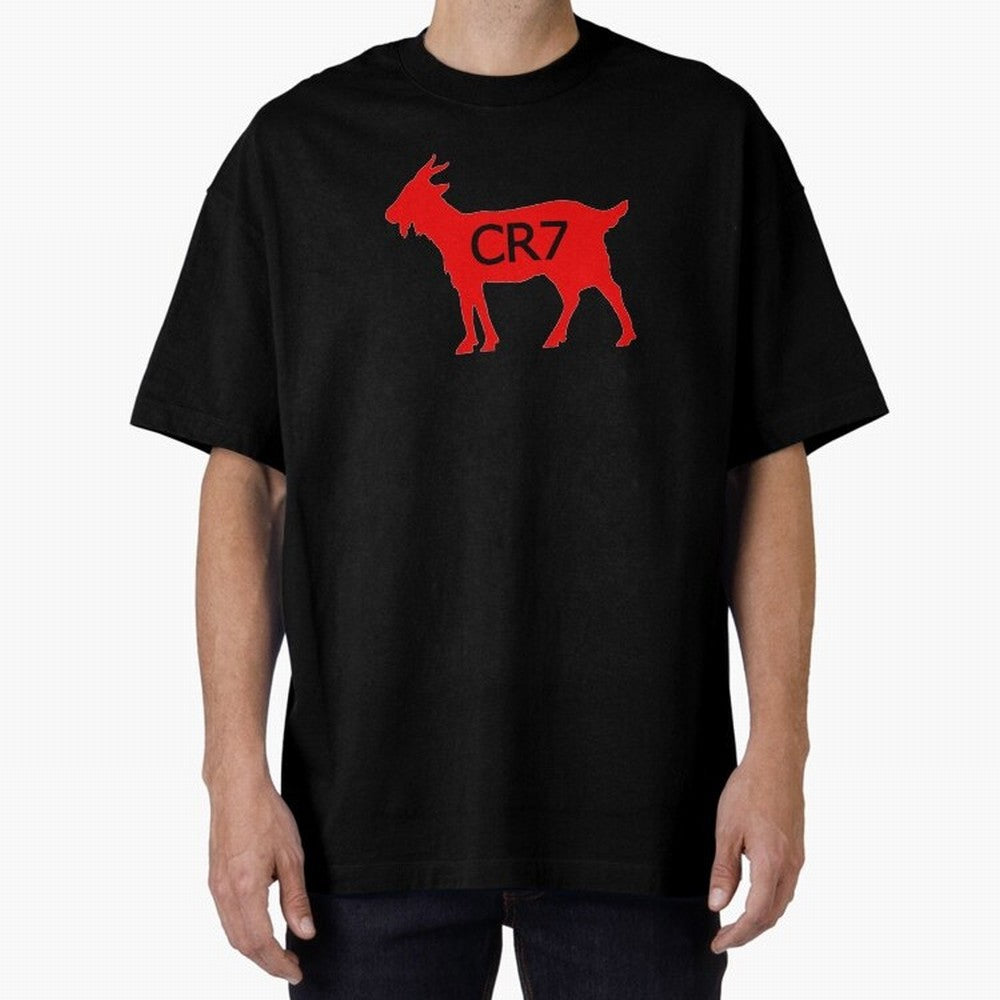 CR7 GOAT Red Oversized T-Shirt Make Every Match About Global Football Passion for FIFA World Cup 2026, Centered on Cristiano Ronaldo, France, Game Day Rituals, Football Legends, Country Pride and the Road to the Final; Perfect for Supporters Who