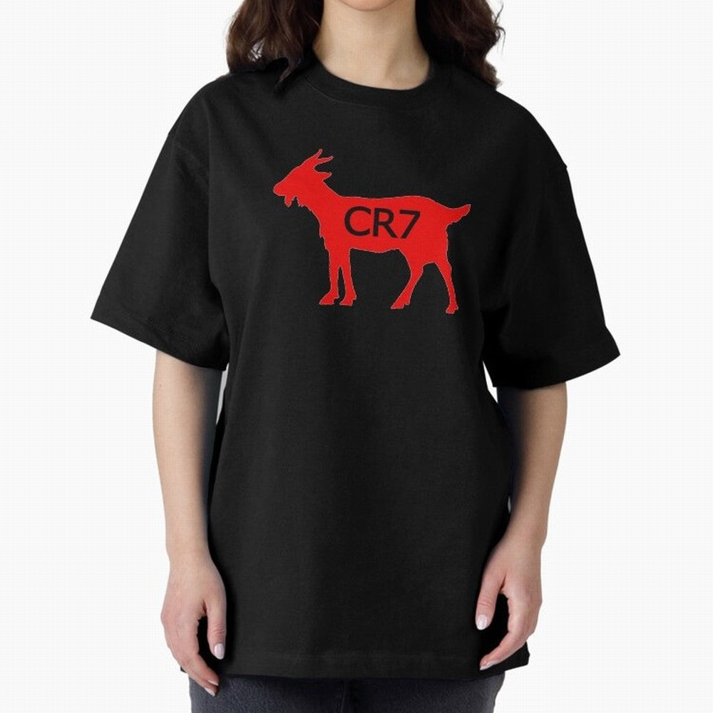 CR7 GOAT Red Oversized T-Shirt Make Every Match About Global Football Passion for FIFA World Cup 2026, Centered on Cristiano Ronaldo, France, Game Day Rituals, Football Legends, Country Pride and the Road to the Final; Perfect for Supporters Who