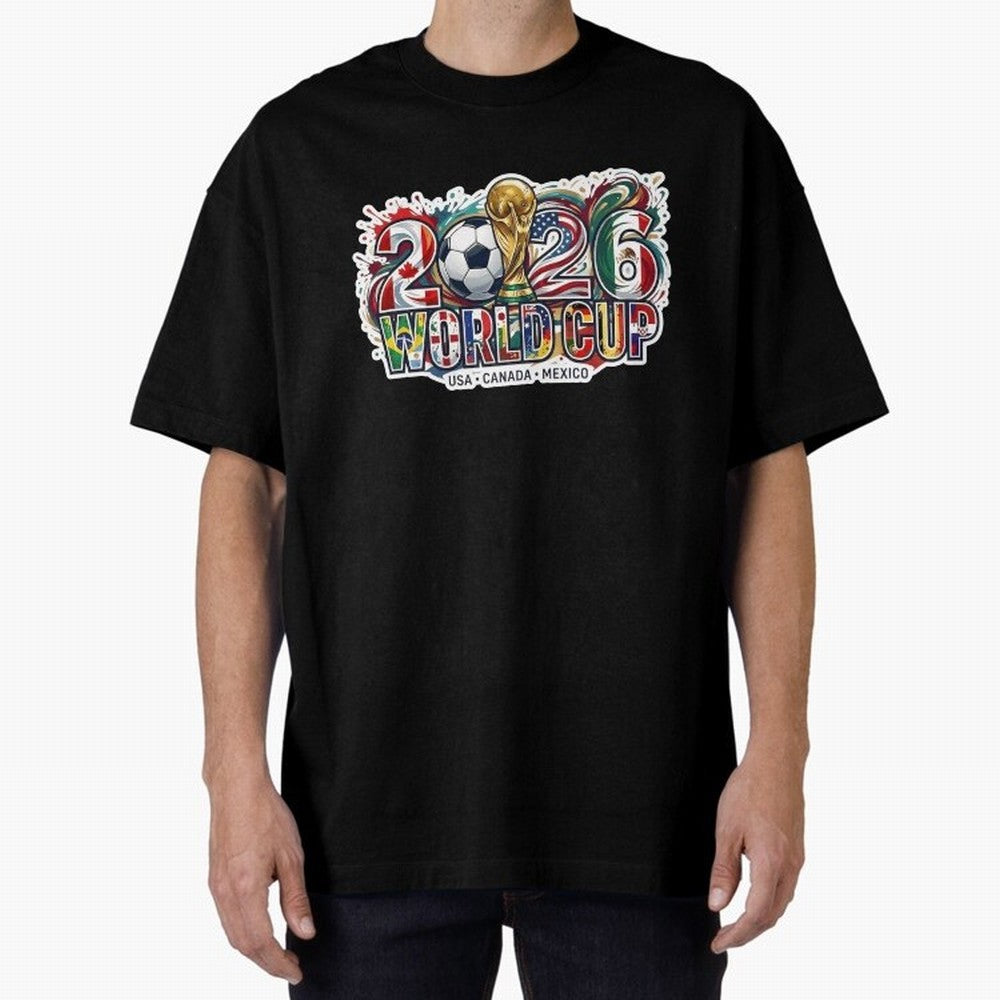 2026 World Cup International Futbol Football Soccer USA Canada Mexico Oversized T-Shirt Support FIFA World Cup 2026 Group Stage Spirit, Built around Argentina and Brazil, Cristiano Ronaldo, Football Passion, Legendary Performances, Festival Vibes