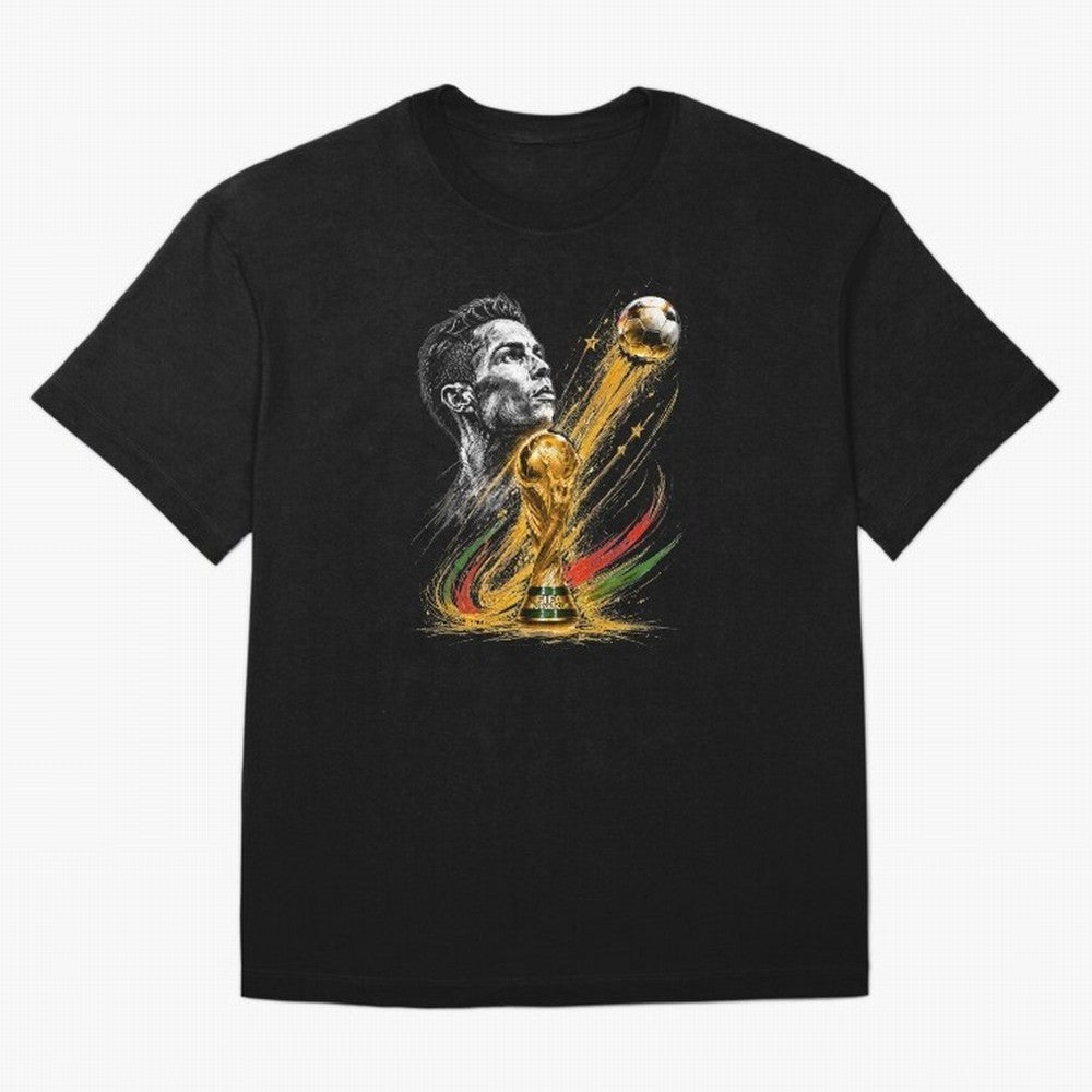 Ronaldo with World Cup Oversized T-Shirt Back Your Heroes with Match Day Hype around FIFA World Cup 2026, Messi, Neymar and Mbappe, Brazil, Portugal and Argentina, Football History, Final Match Energy, Crowd Noise and Once in a Lifetime Moments;