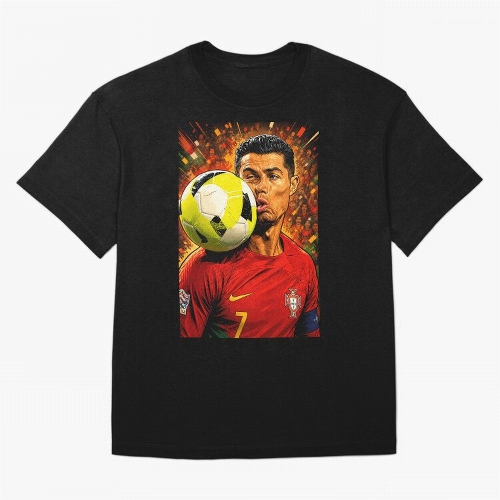 Legendary shot Oversized T-Shirt Make Your Look Match Global Football Passion for FIFA World Cup 2026 USA Canada Mexico, Centered on Messi, Neymar and Mbappe, Argentina and Brazil, Retro Football Energy, Iconic Rivalries, Trophy Chase Drama and