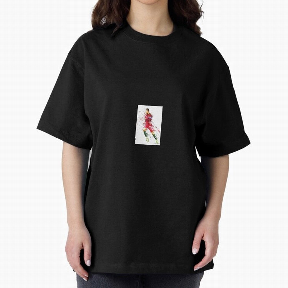 Ronaldo sticker Oversized T-Shirt Stand with Match Day Hype around FIFA World Cup 2026 USA Canada Mexico, CR7, Netherlands, Vintage Soccer Flavor, Modern Football Stars, National Flags and Final Night Emotion; Perfect for People Who Love Argentina,