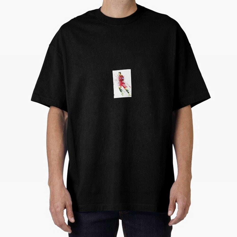 Ronaldo sticker Oversized T-Shirt Stand with Match Day Hype around FIFA World Cup 2026 USA Canada Mexico, CR7, Netherlands, Vintage Soccer Flavor, Modern Football Stars, National Flags and Final Night Emotion; Perfect for People Who Love Argentina,