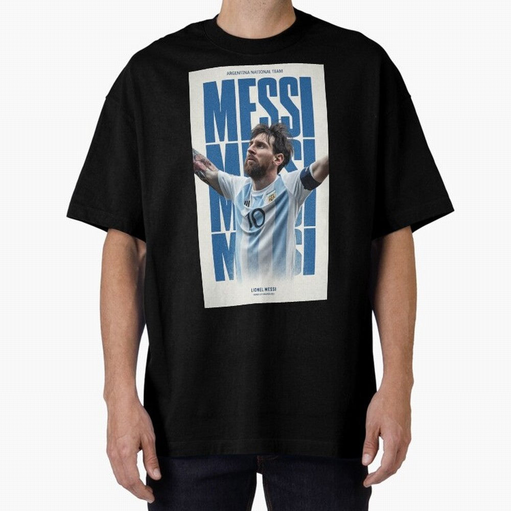 Messi Champion Graphic Oversized T-Shirt Show Up for the Glory of Global Football Passion for FIFA World Cup 2026, Filled with Messi, Neymar and Mbappe, Spain and Netherlands, Stadium Chants, National Pride, Trophy Dreams and Unforgettable Football