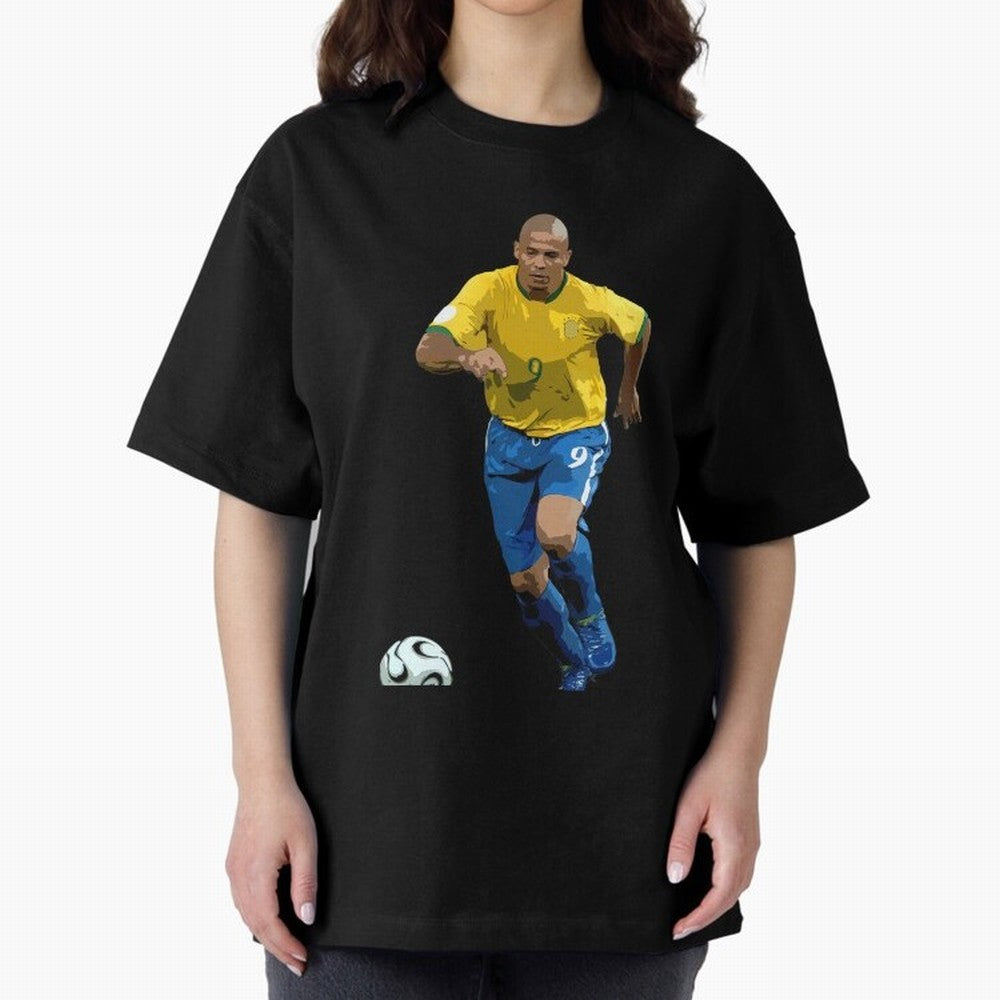 Ronaldo Nazario Oversized T-Shirt Share FIFA World Cup 2026 USA Canada Mexico for Fans of CR7 and Argentina, France and Brazil, Bringing Football Festival Excitement, Trophy Ambitions, Country Rivalries and Star Player Buzz; Perfect for People Who
