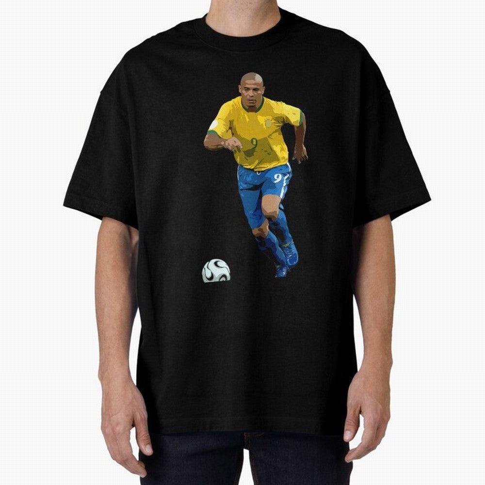 Ronaldo Nazario Oversized T-Shirt Share FIFA World Cup 2026 USA Canada Mexico for Fans of CR7 and Argentina, France and Brazil, Bringing Football Festival Excitement, Trophy Ambitions, Country Rivalries and Star Player Buzz; Perfect for People Who