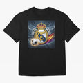 Real Madrid's ball Oversized T-Shirt Step into FIFA World Cup 2026 Group Stage Spirit, Filled with Argentina, Haaland and Mbappe, Worldwide Fan Energy, Dramatic Goals, Stadium Lights and Championship Celebrations; Great for Watch Parties, Sports