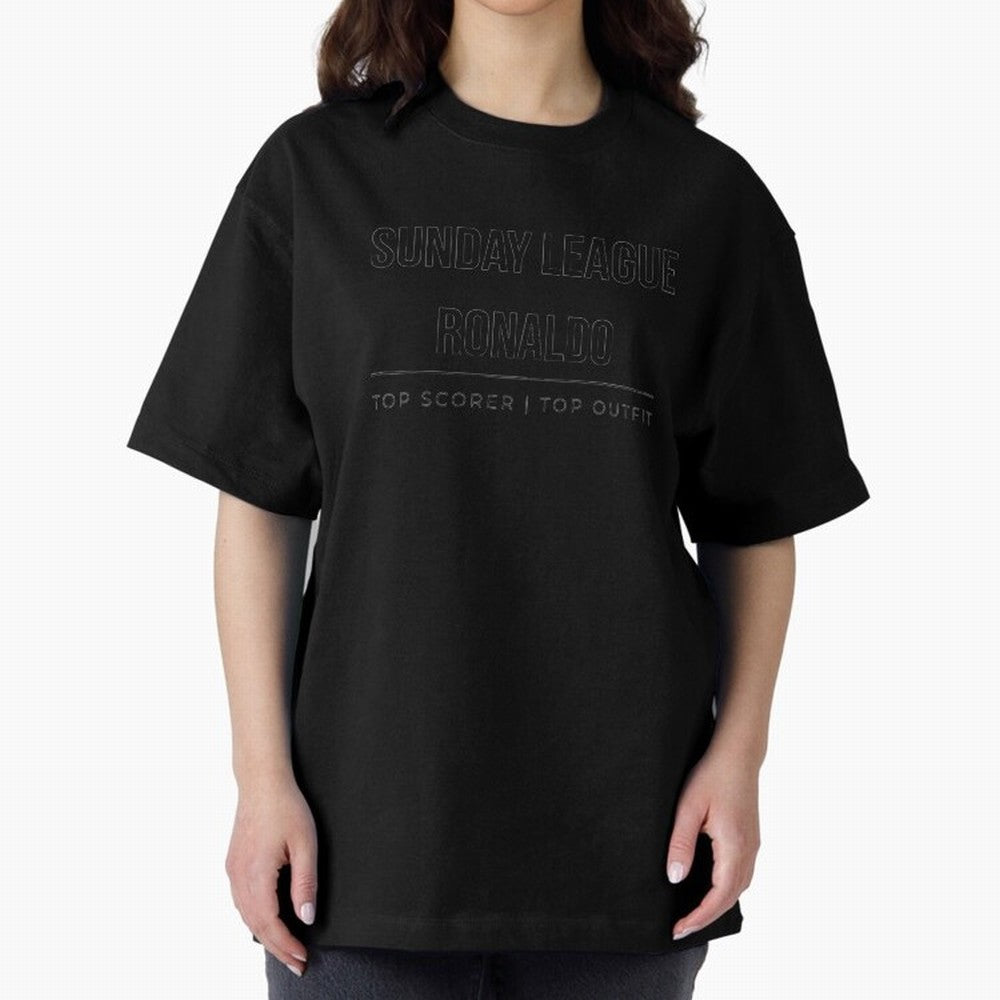 Sunday League Ronalo Oversized T-Shirt Celebrate Unforgettable Nights in Match Day Hype around FIFA World Cup 2026 Group Stage, Neymar, Haaland and Cristiano Ronaldo, Brazil, Portugal and Argentina, Championship Spirit, Famous Goals, Roaring Crowds