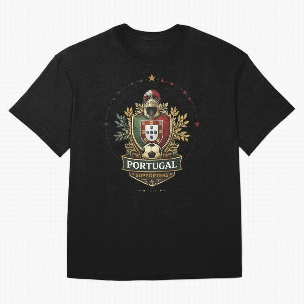 Portugal 2026 Football Crest ¨C Portuguese Soccer Supporters Pride Design Oversized T-Shirt Support Your Favorite Stars during FIFA World Cup 2026 USA Canada Mexico for Fans of Neymar and Portugal, Spain and Germany, Bringing Soccer Culture,