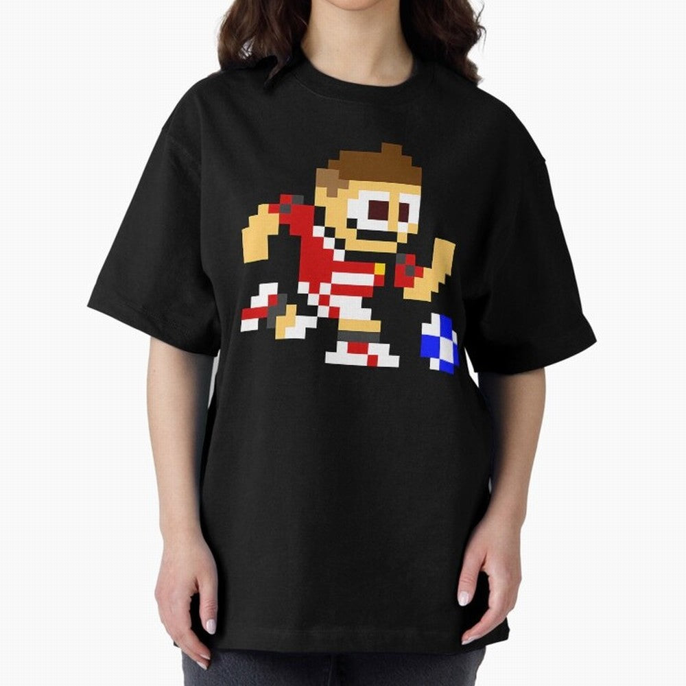 Ronaldo Manchester United (8-bit Football / Soccer Player) Oversized T-Shirt Honor Football Greatness during Match Day Hype around FIFA World Cup 2026 Group Stage, Mbappe and Neymar, France and Portugal, Global Supporter Spirit, Legendary Goals,