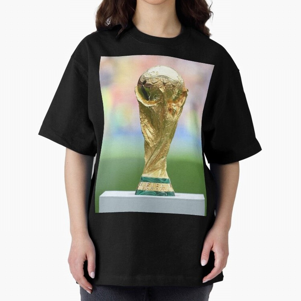 World CUP. Oversized T-Shirt Feel International Energy from Global Football Passion for FIFA World Cup 2026, Featuring Haaland and Mbappe, Portugal, Spain and Germany, Championship Spirit, Famous Goals, Roaring Crowds and International Football