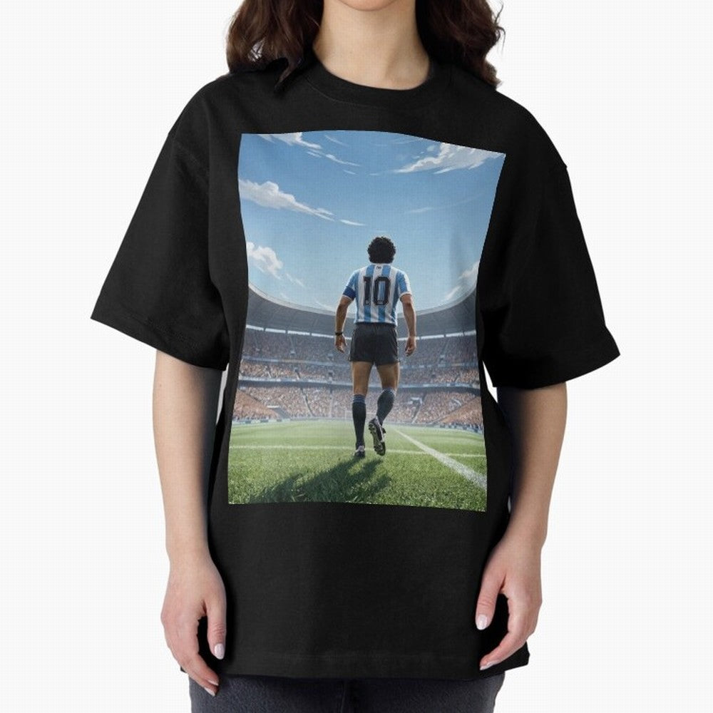 Diego Maradona Oversized T-Shirt Show Support during Global Football Passion for FIFA World Cup 2026 USA Canada Mexico, Featuring Neymar, Argentina, France and Brazil, Stadium Chants, National Pride, Trophy Dreams and Unforgettable Football