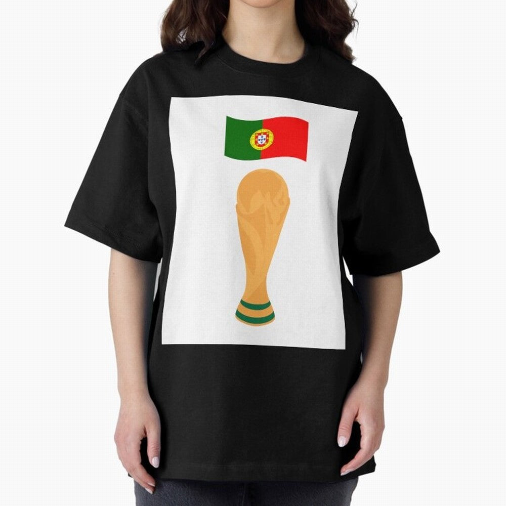 Portugal Football Fan T-Shirt Oversized T-Shirt Celebrate National Team Dreams in FIFA World Cup 2026 USA Canada Mexico for Fans of CR7 and Messi and Argentina and Brazil, Bringing Fan Favorite Moments, National Team Passion, Big Match Drama and