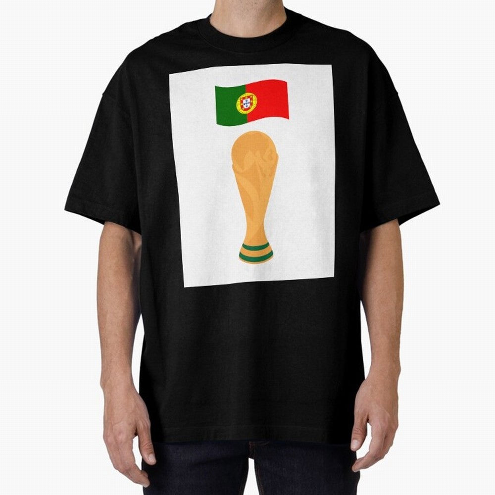 Portugal Football Fan T-Shirt Oversized T-Shirt Celebrate National Team Dreams in FIFA World Cup 2026 USA Canada Mexico for Fans of CR7 and Messi and Argentina and Brazil, Bringing Fan Favorite Moments, National Team Passion, Big Match Drama and