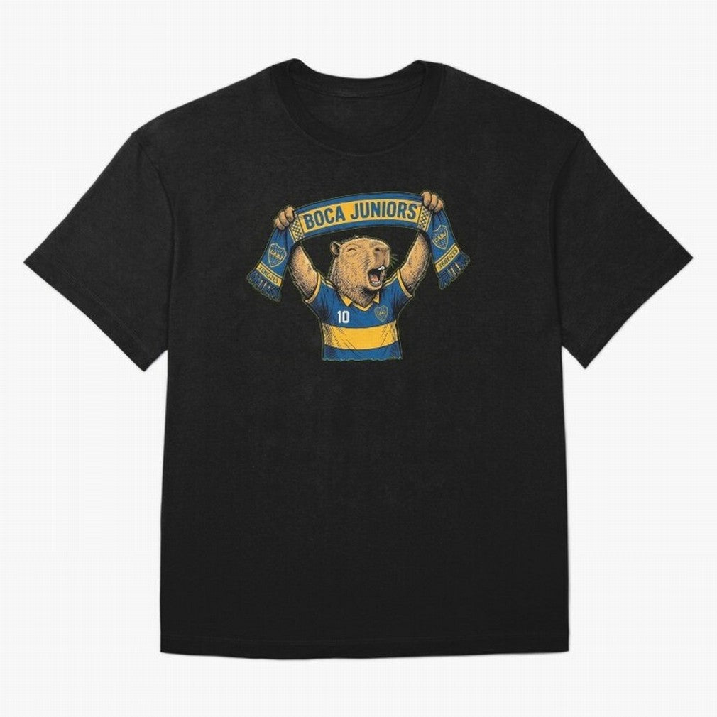 Capybara Boca Juniors Fan ¨C Funny Soccer Sticker Oversized T-Shirt Carry National Pride through FIFA World Cup 2026 USA Canada Mexico Celebrating Neymar, Haaland and Cristiano Ronaldo, England, France and Netherlands Energy, Fan Favorite Moments,