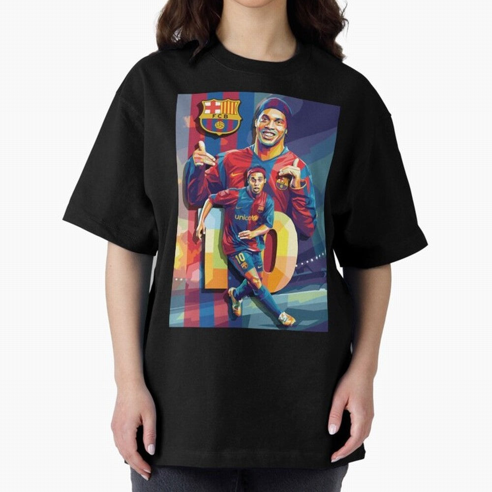 Ronaldinho Oversized T-Shirt Bring International Match Energy to FIFA World Cup 2026 USA Canada Mexico Featuring Messi, Neymar and Mbappe, Brazil Energy, Football History, Final Match Energy, Crowd Noise and Once in a Lifetime Moments; Ideal for