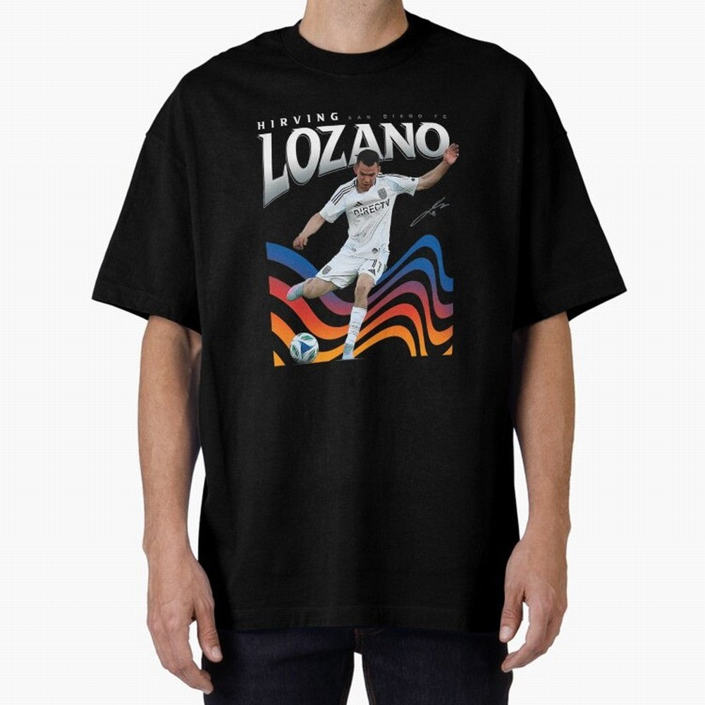 Hirving Lozano San Diego Fc Oversized T-Shirt Show Support during FIFA World Cup 2026 Group Stage for Fans of Haaland and Mbappe and England, Bringing Fan Favorite Moments, National Team Passion, Big Match Drama and Soccer History; Made for Die