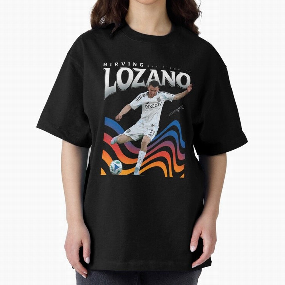 Hirving Lozano San Diego Fc Oversized T-Shirt Show Support during FIFA World Cup 2026 Group Stage for Fans of Haaland and Mbappe and England, Bringing Fan Favorite Moments, National Team Passion, Big Match Drama and Soccer History; Made for Die