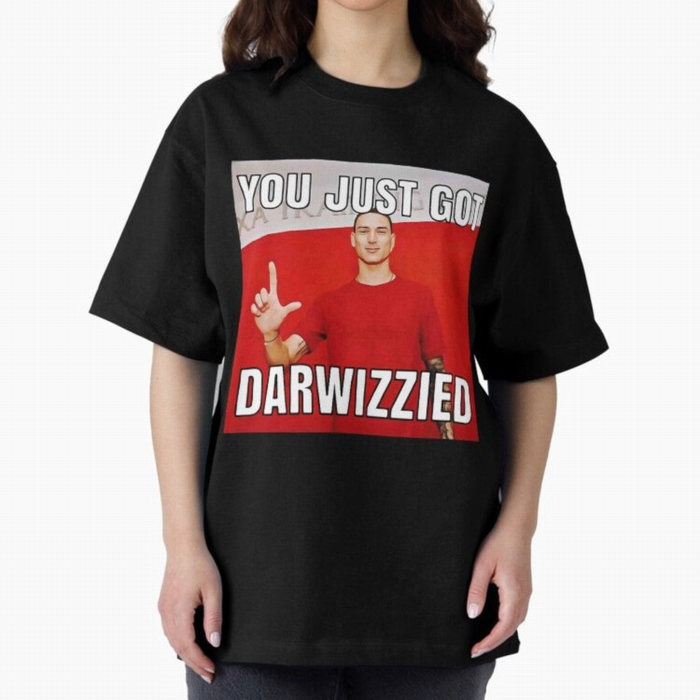 You Just Got Darwizzied Active Oversized T-Shirt Feel the Roar of FIFA World Cup 2026 Group Stage Highlighting Mbappe and Neymar, Argentina Energy, Championship Spirit, Famous Goals, Roaring Crowds and International Football Unity; Perfect for