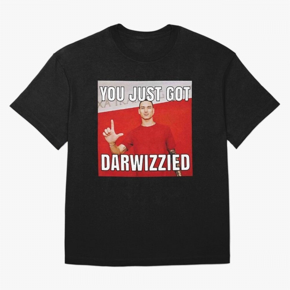 You Just Got Darwizzied Active Oversized T-Shirt Feel the Roar of FIFA World Cup 2026 Group Stage Highlighting Mbappe and Neymar, Argentina Energy, Championship Spirit, Famous Goals, Roaring Crowds and International Football Unity; Perfect for