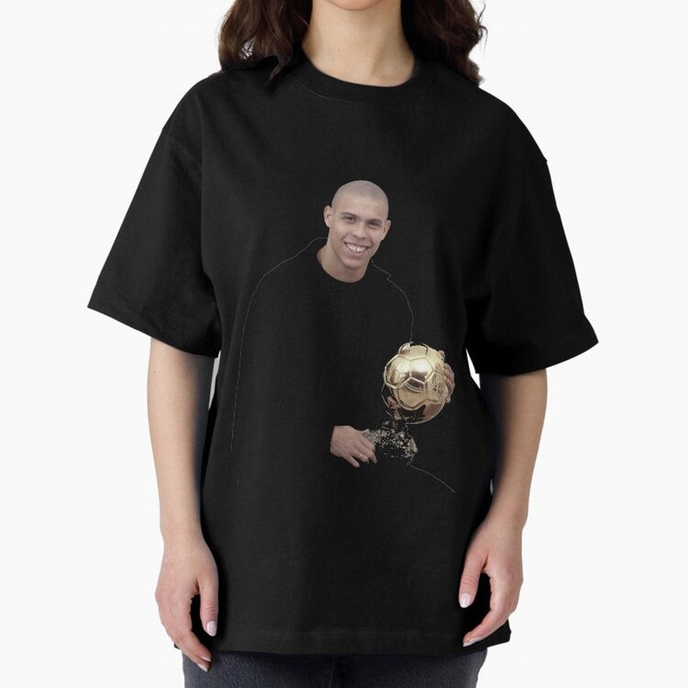 Ronaldo Iconic Ballon d¡¯Or Football Art Oversized T-Shirt Show Fan Pride Across Match Day Hype around FIFA World Cup 2026, Haaland, Netherlands, Tournament Hype, Historic Matchups, Family Viewing Parties and Global Sports Pride; Built for