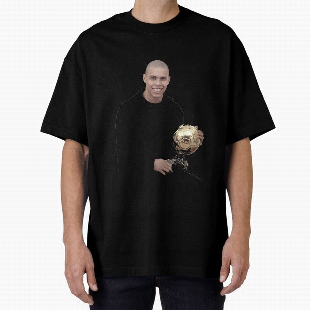 Ronaldo Iconic Ballon d¡¯Or Football Art Oversized T-Shirt Show Fan Pride Across Match Day Hype around FIFA World Cup 2026, Haaland, Netherlands, Tournament Hype, Historic Matchups, Family Viewing Parties and Global Sports Pride; Built for