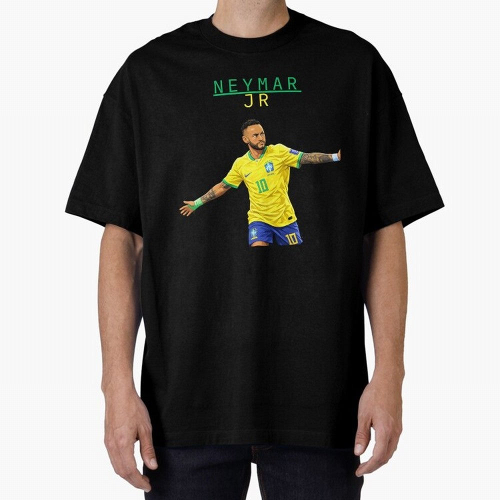 Neymar Oversized T-Shirt Share Match Day Hype around FIFA World Cup 2026 Group Stage, Haaland and Mbappe, Germany, Football Festival Excitement, Trophy Ambitions, Country Rivalries and Star Player Buzz; Perfect for Fans, Collectors, Family