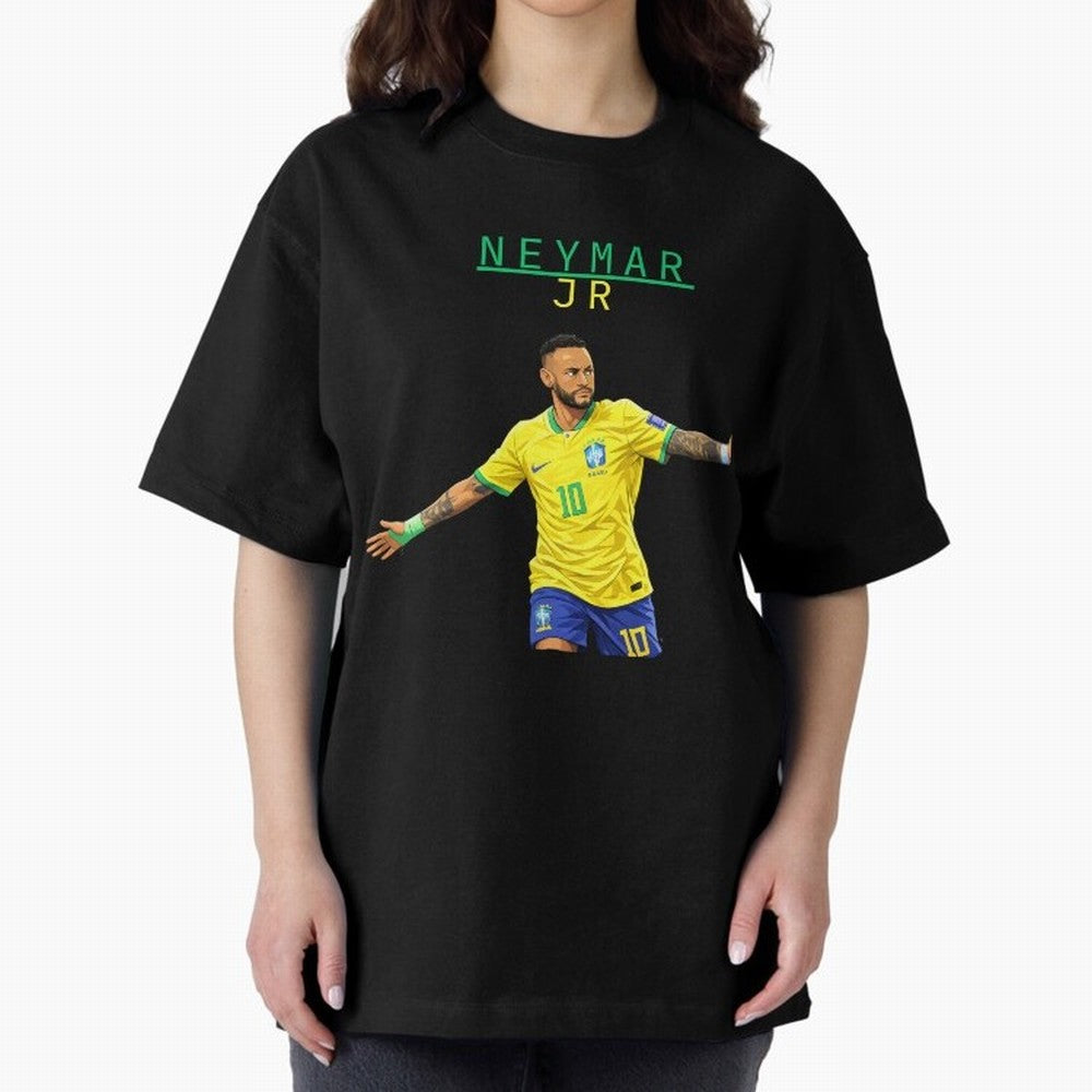 Neymar Oversized T-Shirt Share Match Day Hype around FIFA World Cup 2026 Group Stage, Haaland and Mbappe, Germany, Football Festival Excitement, Trophy Ambitions, Country Rivalries and Star Player Buzz; Perfect for Fans, Collectors, Family