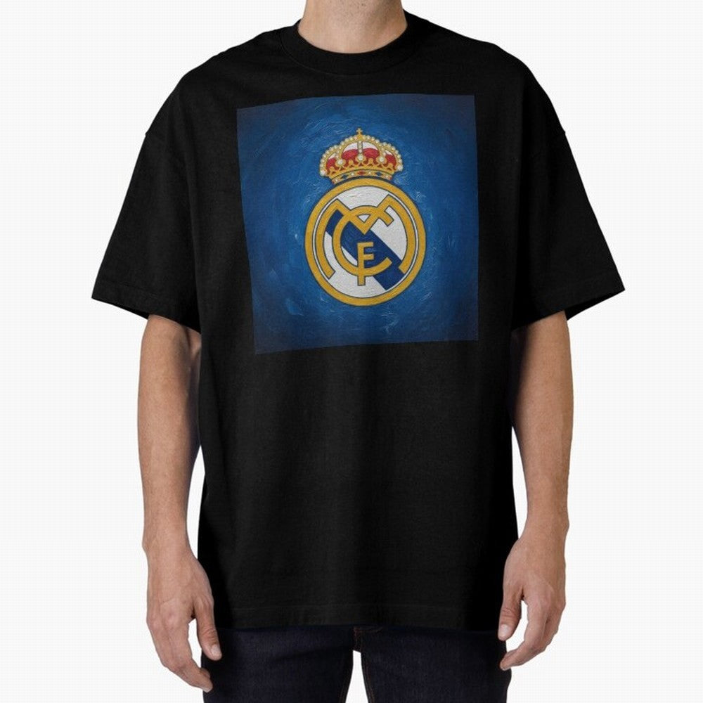 Real Madrid FC - Painting Oversized T-Shirt Feel the Heartbeat of Global Football Passion for FIFA World Cup 2026 Group Stage, Inspired by Messi, France and Portugal, Worldwide Fan Energy, Dramatic Goals, Stadium Lights and Championship