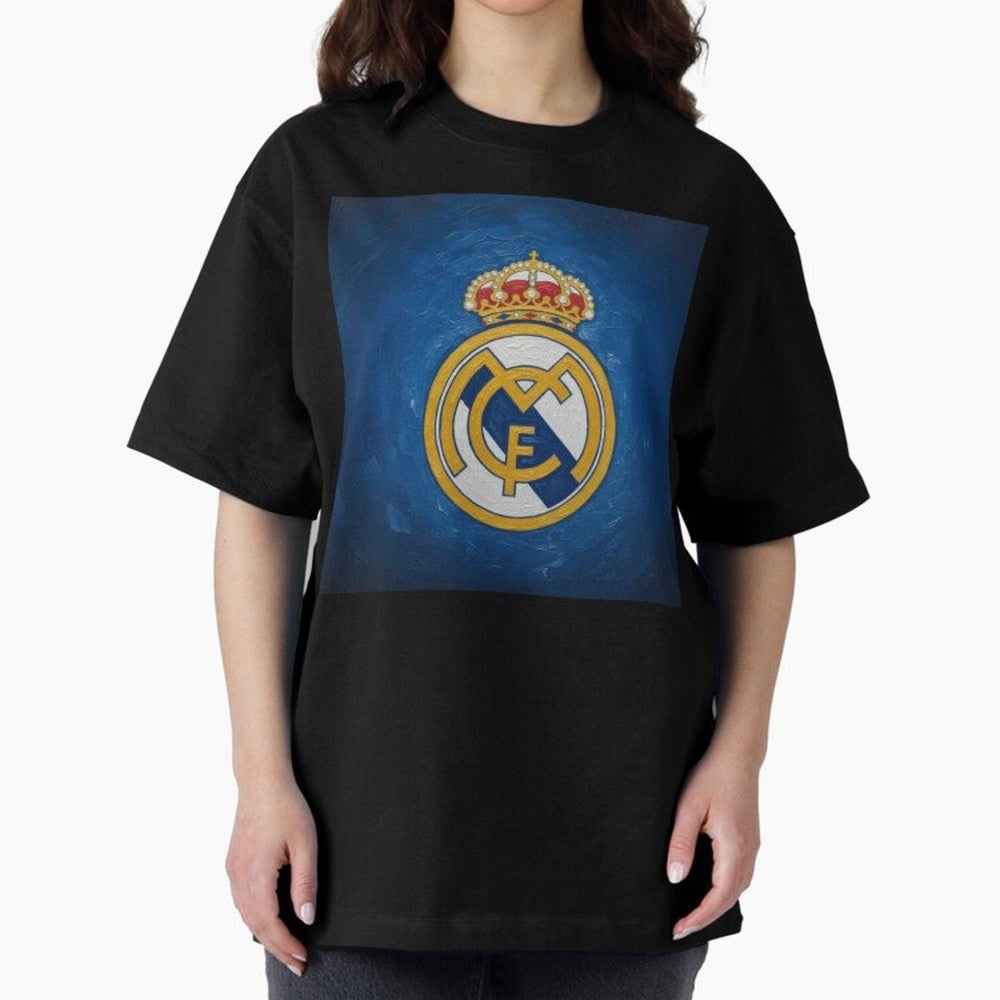 Real Madrid FC - Painting Oversized T-Shirt Feel the Heartbeat of Global Football Passion for FIFA World Cup 2026 Group Stage, Inspired by Messi, France and Portugal, Worldwide Fan Energy, Dramatic Goals, Stadium Lights and Championship