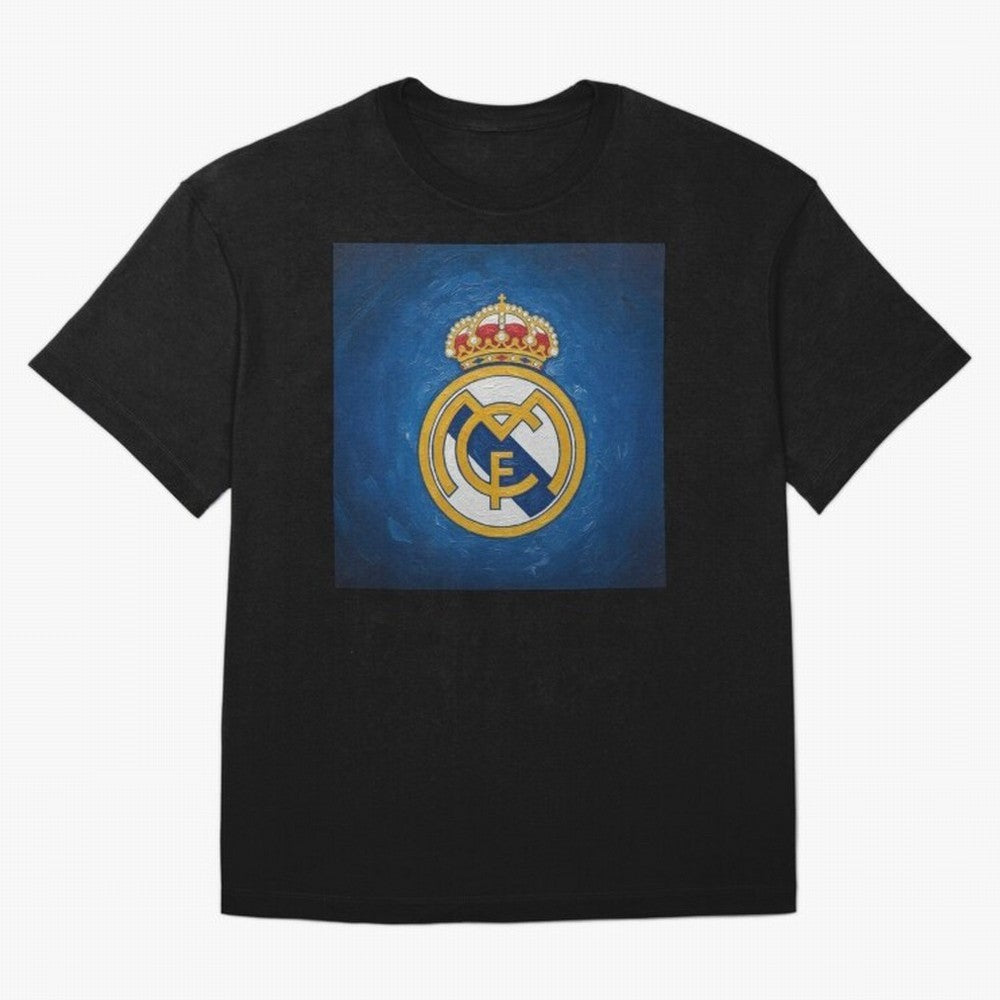 Real Madrid FC - Painting Oversized T-Shirt Feel the Heartbeat of Global Football Passion for FIFA World Cup 2026 Group Stage, Inspired by Messi, France and Portugal, Worldwide Fan Energy, Dramatic Goals, Stadium Lights and Championship