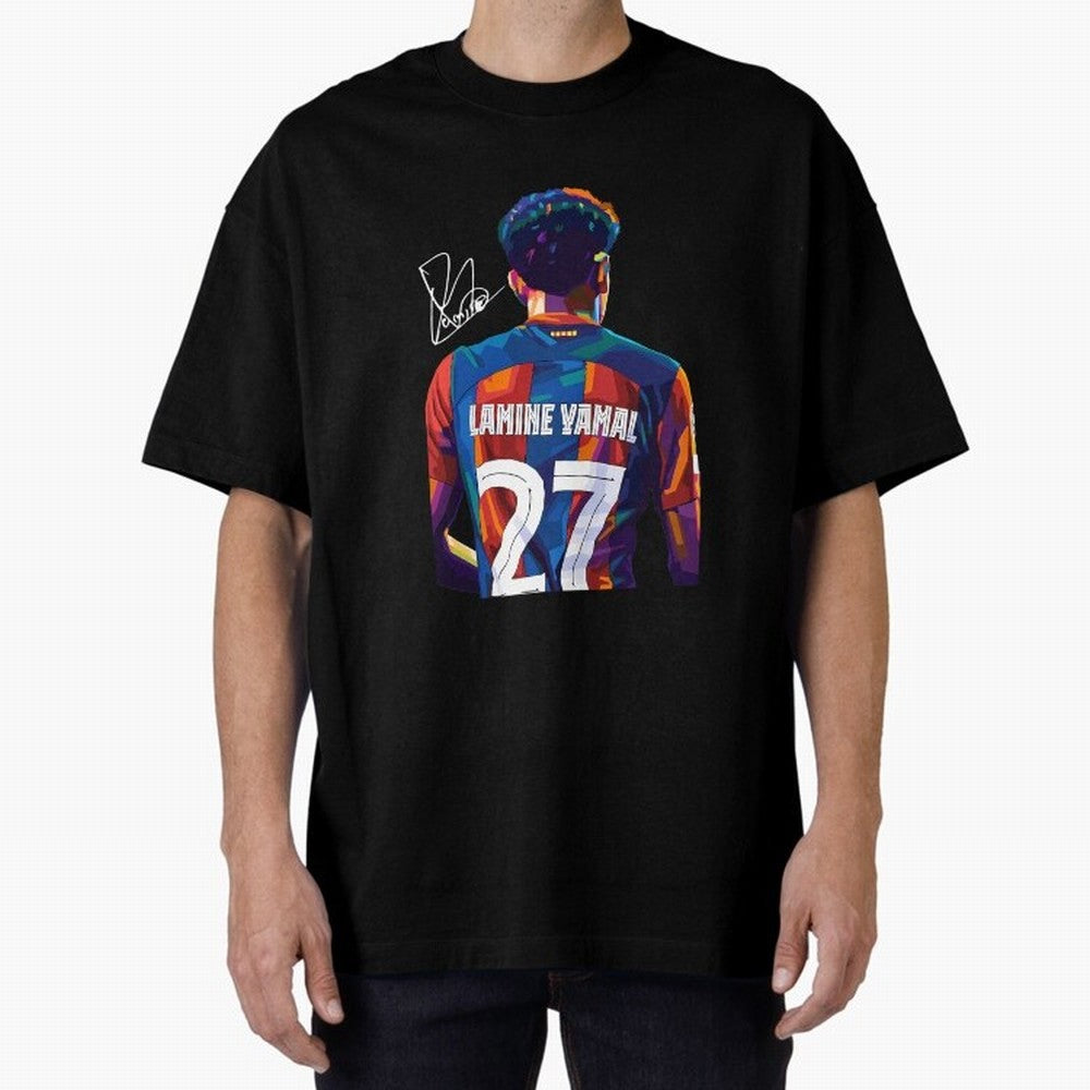 Lamine Yamal Football Player Oversized T-Shirt Carry the Colors and Pride of Match Day Hype around FIFA World Cup 2026, Neymar, Argentina and Brazil, Championship Spirit, Famous Goals, Roaring Crowds and International Football Unity; Made for Die