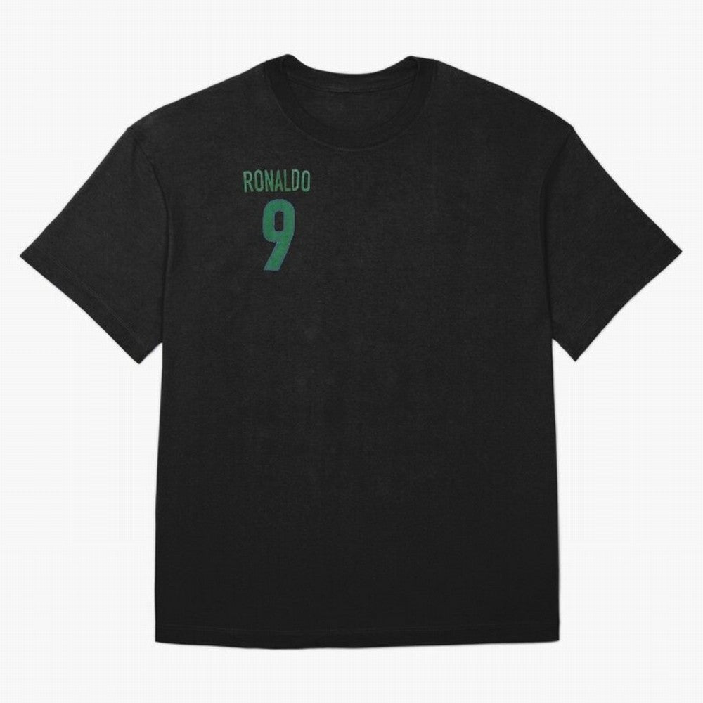 Ronaldo 9 Brazil Back of the shirt Oversized T-Shirt Bring a Vintage Feel to Global Football Passion for FIFA World Cup 2026 Group Stage, Driven by Mbappe and Neymar, Argentina and Brazil, Championship Spirit, Famous Goals, Roaring Crowds and
