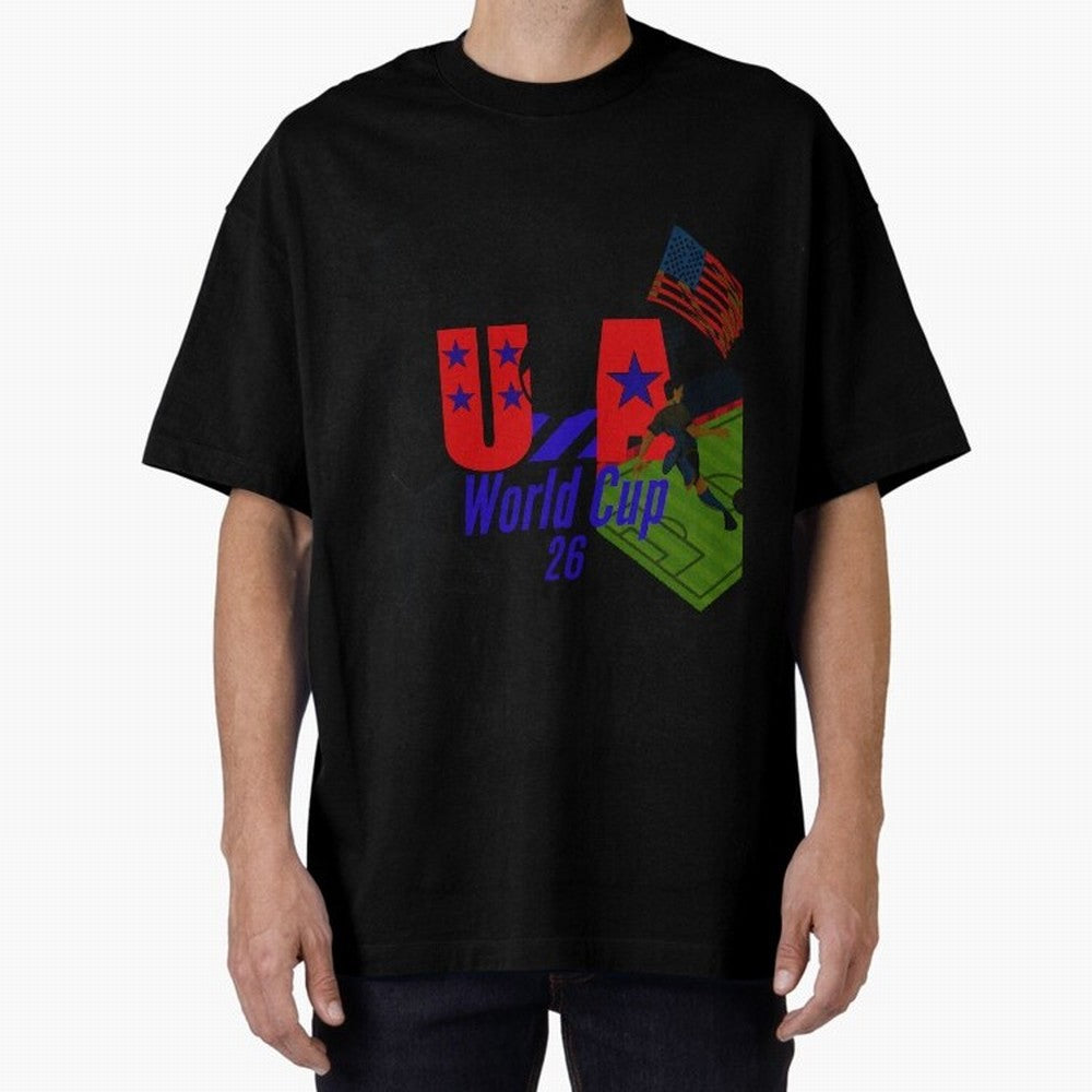 usa world cup 26 Oversized T-Shirt Keep the Match Day Mood of FIFA World Cup 2026 Group Stage for Fans of Messi and France, Bringing Sports Nostalgia, International Competition, Famous Players and Unforgettable Victories; Created for Match Day