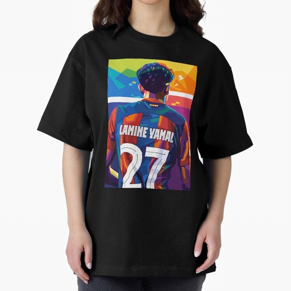 Lamine Yamal Wpap Pop Art Oversized T-Shirt Support Iconic Players in FIFA World Cup 2026 Group Stage Spirit, Inspired by Spain, Messi, Neymar and Mbappe, Supporter Pride, Iconic Celebrations, Legendary Names and Global Match Day Energy; Made for