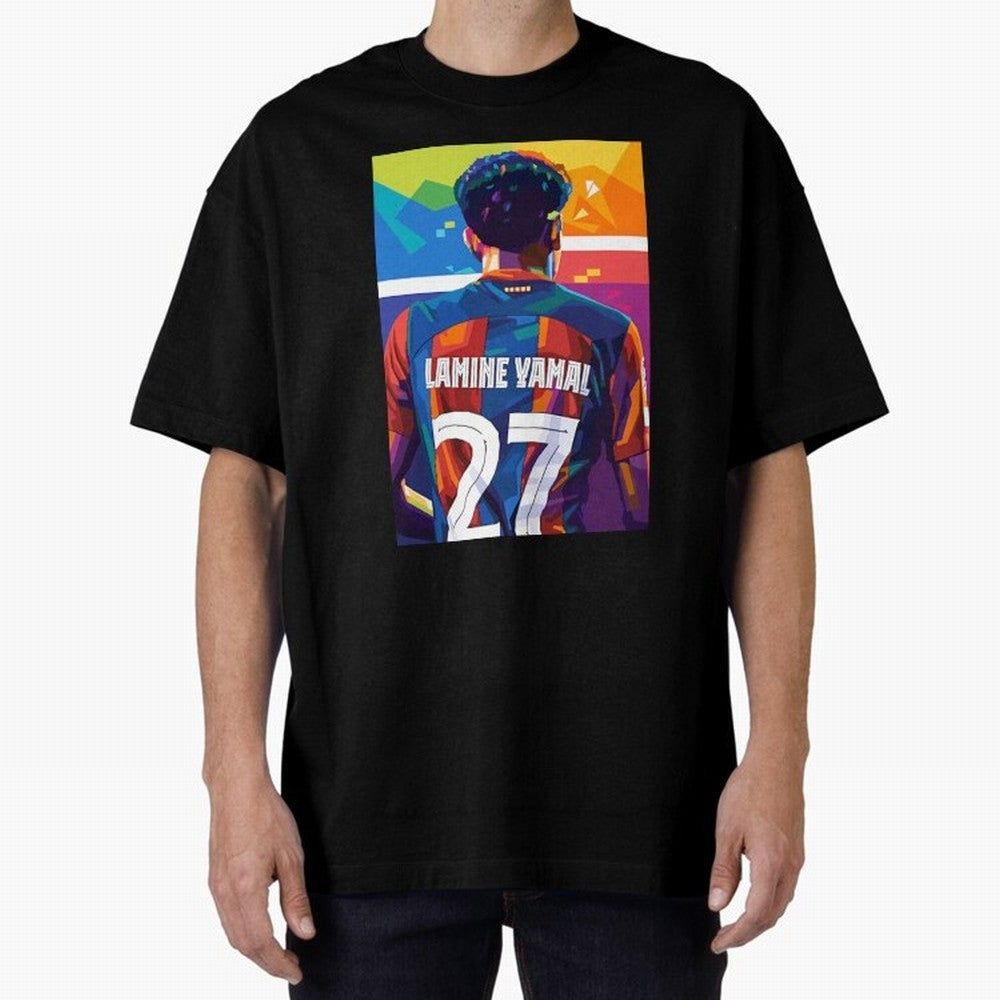 Lamine Yamal Wpap Pop Art Oversized T-Shirt Support Iconic Players in FIFA World Cup 2026 Group Stage Spirit, Inspired by Spain, Messi, Neymar and Mbappe, Supporter Pride, Iconic Celebrations, Legendary Names and Global Match Day Energy; Made for