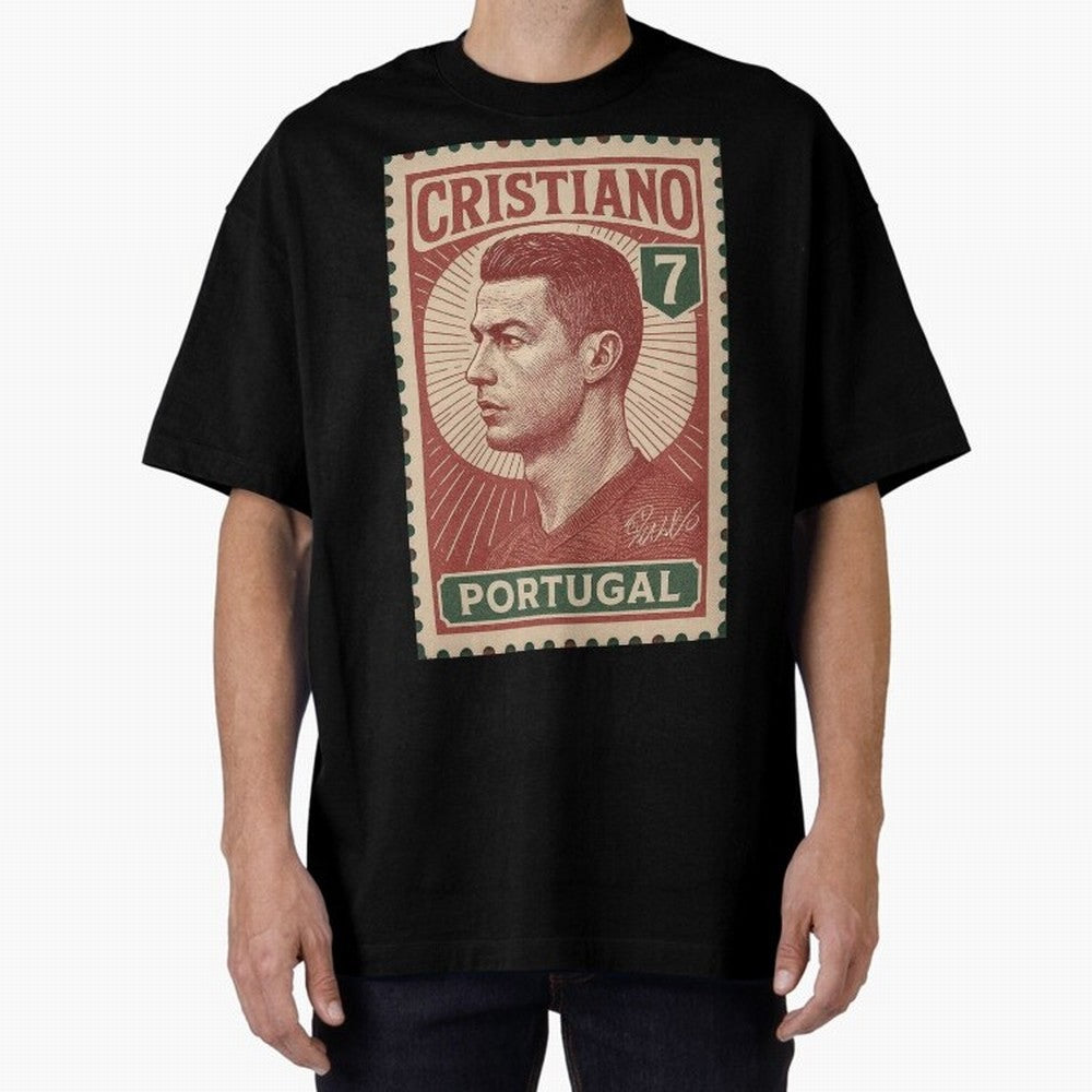 Vintage Portuguese Football Legend No.7 Poster, sticker ¨C Retro Soccer Icon Art for Fans of Manchester, Madrid & Juventus Oversized T-Shirt Represent Fans Who Live for FIFA World Cup 2026 Built around CR7, England, France and Netherlands Energy,
