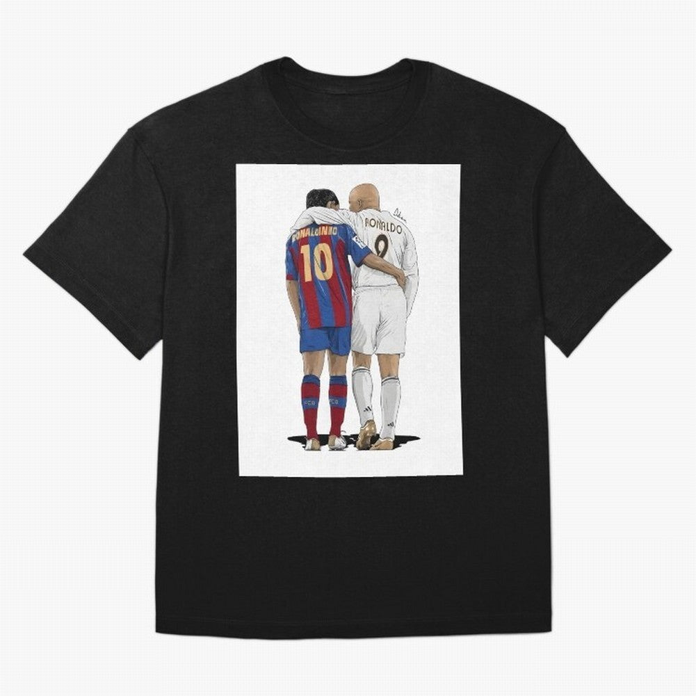 Ronaldinho & Ronaldo R9 Classic Football Legend - La Liga Derby Oversized T-Shirt Celebrate Global Passion for FIFA World Cup 2026 USA Canada Mexico Spirit, Capturing Spain and Netherlands, Messi, Champion Mindset, Group Stage Buzz, Knockout