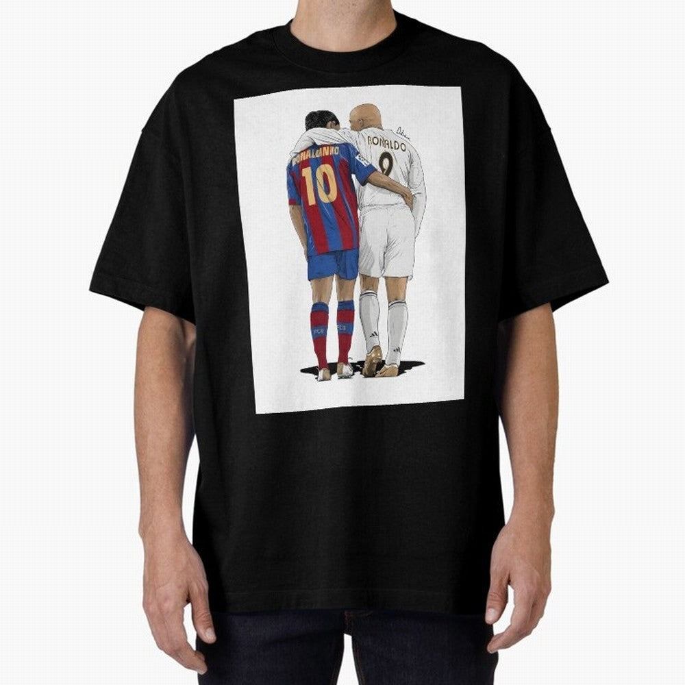 Ronaldinho & Ronaldo R9 Classic Football Legend - La Liga Derby Oversized T-Shirt Celebrate Global Passion for FIFA World Cup 2026 USA Canada Mexico Spirit, Capturing Spain and Netherlands, Messi, Champion Mindset, Group Stage Buzz, Knockout