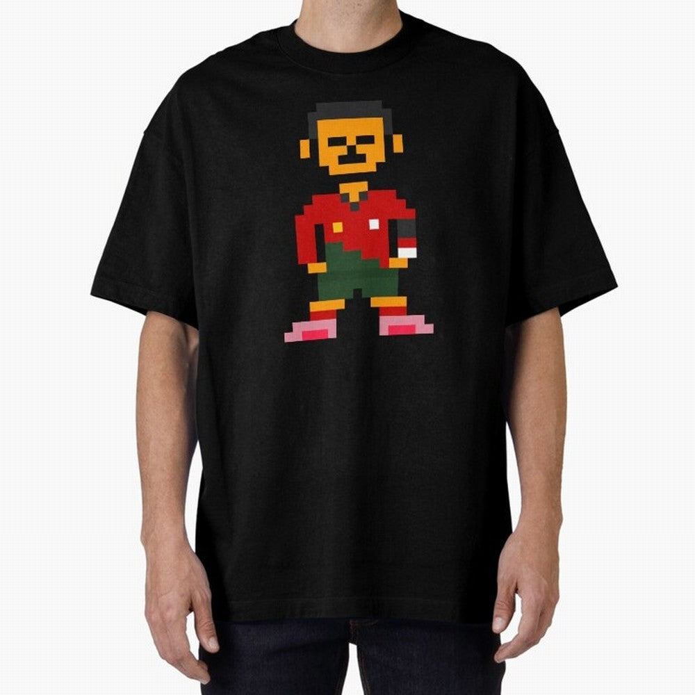 Pixel Pose Ronaldo Oversized T-Shirt Celebrate the Magic of FIFA World Cup 2026 Spirit, Made for Argentina and Brazil, Messi, Neymar and Mbappe, Retro Football Energy, Iconic Rivalries, Trophy Chase Drama and Stadium Atmosphere; Perfect for Fans,