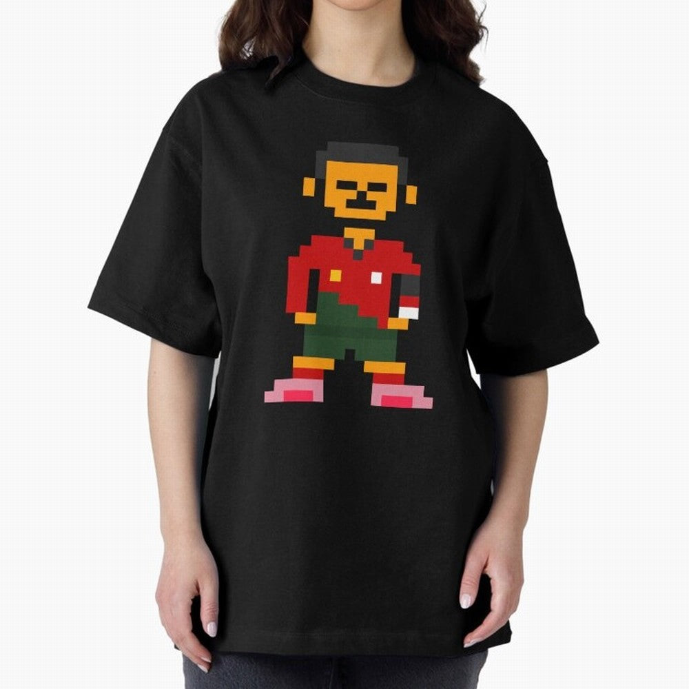 Pixel Pose Ronaldo Oversized T-Shirt Celebrate the Magic of FIFA World Cup 2026 Spirit, Made for Argentina and Brazil, Messi, Neymar and Mbappe, Retro Football Energy, Iconic Rivalries, Trophy Chase Drama and Stadium Atmosphere; Perfect for Fans,