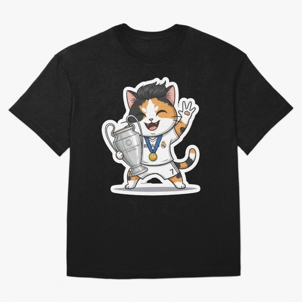 Kitten - Ucl Tittle | Ronaldo Oversized T-Shirt Show Your Love for Global Football Passion for FIFA World Cup 2026 USA Canada Mexico, Capturing CR7 and Messi, England and Germany, Vintage Soccer Flavor, Modern Football Stars, National Flags and