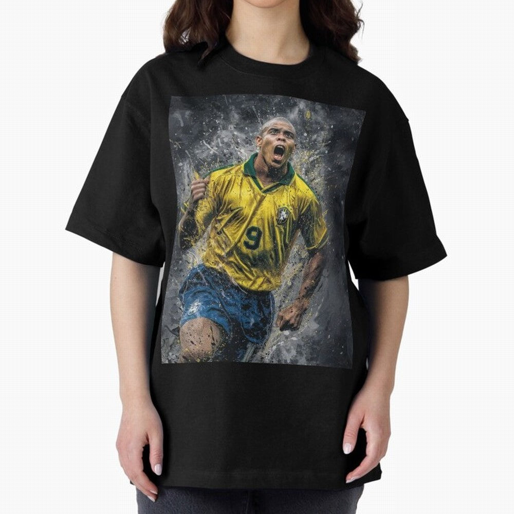 Ronaldo Naz¨¢rio - Il Fenomeno (Brazil) Oversized T-Shirt Celebrate the Magic of FIFA World Cup 2026 USA Canada Mexico for Fans of Messi, Neymar and Mbappe and Argentina, Bringing Football Festival Excitement, Trophy Ambitions, Country Rivalries