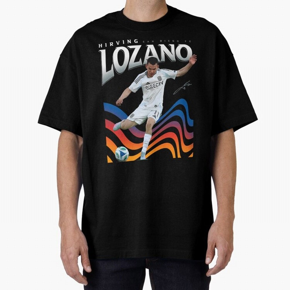 Hirving Lozano San Diego FC Oversized T-Shirt Bring Stadium Energy to Match Day Hype around FIFA World Cup 2026 USA Canada Mexico, Haaland and Mbappe, Brazil, Goal Celebration Energy, Supporter Heritage, Football Icons and Worldwide Tournament Joy;