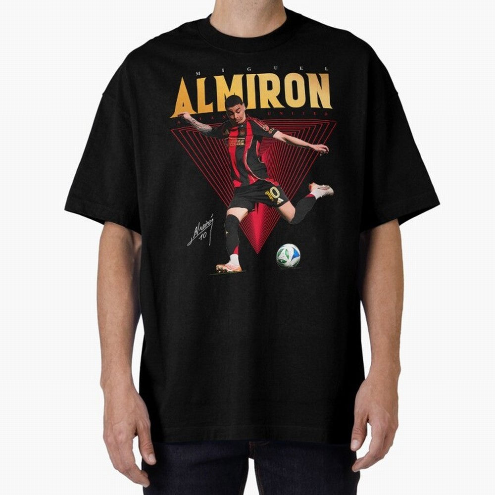 Miguel Almiron Atlanta United FC Oversized T-Shirt Embrace the FIFA World Cup 2026 Group Stage Journey through Haaland Highlights, France Pride, Retro Football Energy, Iconic Rivalries, Trophy Chase Drama and Stadium Atmosphere; Perfect for Fans,