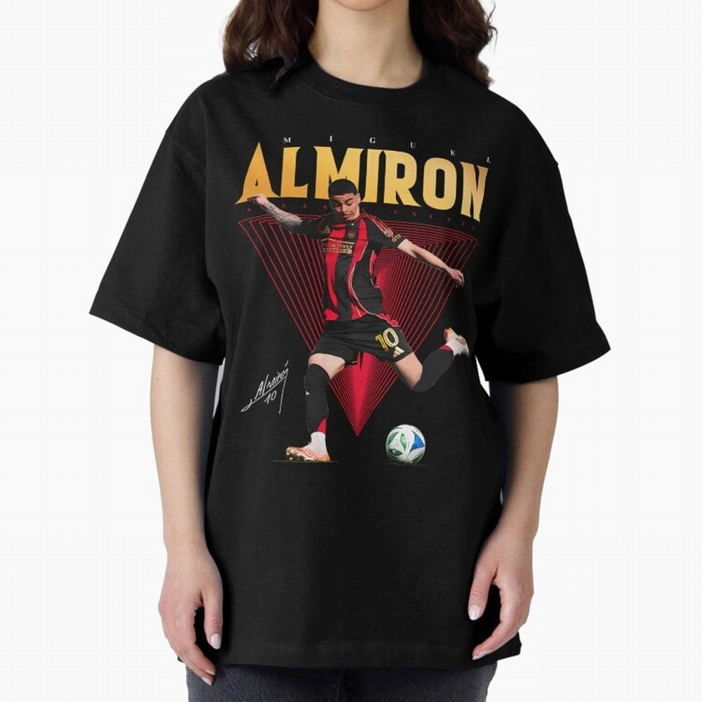 Miguel Almiron Atlanta United FC Oversized T-Shirt Embrace the FIFA World Cup 2026 Group Stage Journey through Haaland Highlights, France Pride, Retro Football Energy, Iconic Rivalries, Trophy Chase Drama and Stadium Atmosphere; Perfect for Fans,