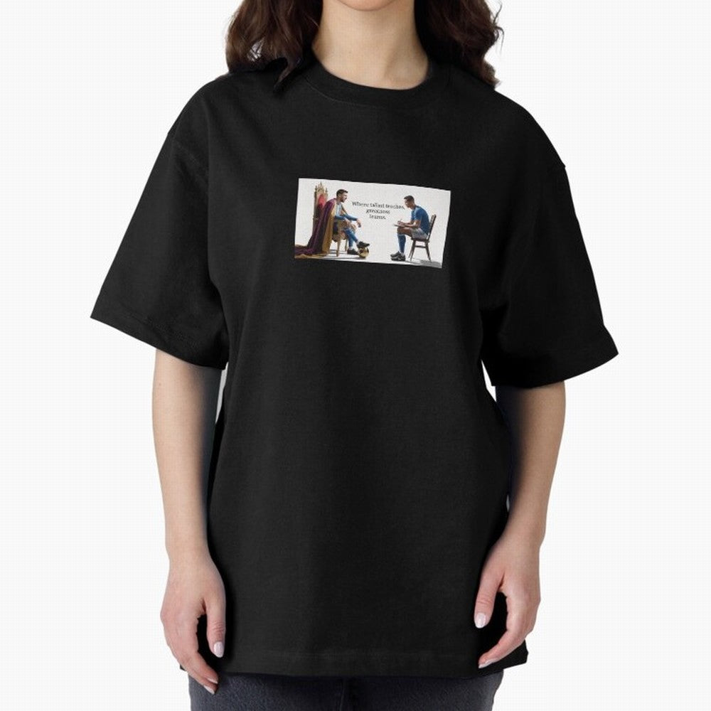 Messi and Ronaldo Oversized T-Shirt Bring FIFA World Cup 2026 Group Stage for Fans of Cristiano Ronaldo and Spain and Netherlands, Bringing Retro Football Energy, Iconic Rivalries, Trophy Chase Drama and Stadium Atmosphere; Ideal for Fans Who